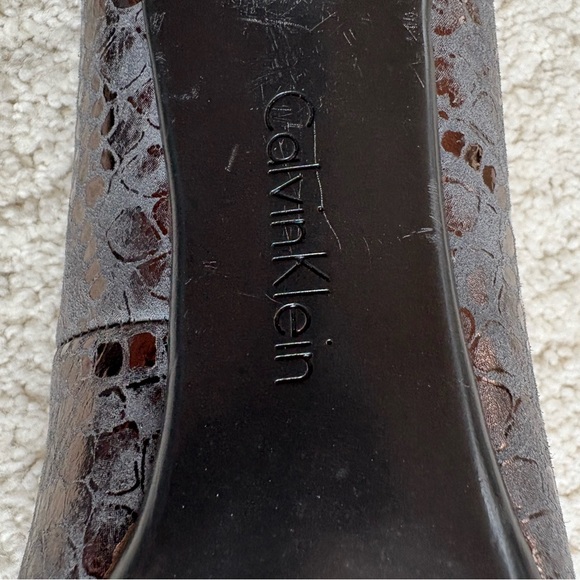 Sexy Calvin Klein heels in blue/copper snakeskin print leather & a touch of foil - Picture 15 of 16